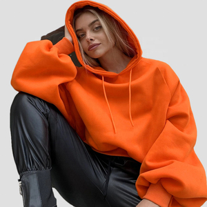 เสื้อฮู้ดแขนยาวโอเวอร์ไซส์สำหรับผู้หญิงเสื้อครอปแบบลำลองสำหรับผู้หญิงเสื้อครอปไซส์ฤดูใบไม้ร่วงและฤดูหนาว - Product Image 4