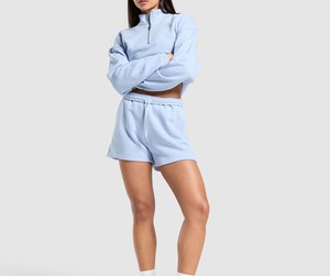 กางเกงขาสั้นซับเหงื่อสำหรับผู้หญิงกางเกงขาสั้นผ้าสวมใส่สบายระบายอากาศได้ดีสีพื้นฤดูร้อน - Product Image 3