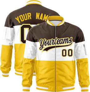 Veste universitaire à fermeture éclair OEM avec corps en laine et manches en PU Logos personnalisés disponibles pour les commandes scolaires et à la mode - Product Image 1