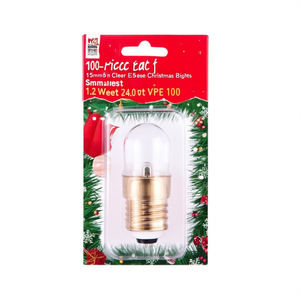 Lot de 100 ampoules de Noël transparentes de 15 mm, base E5.5, les plus petites, 1,2 Watt, 24,0 Volt, VPE 100 - Product Image 2