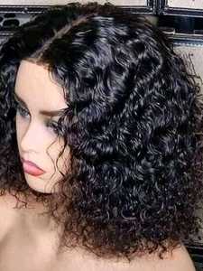 Venta al por mayor pegamento menos cutícula alineada encaje frontal pelucas 100% cabello humano prearrancado onda de agua peluca cabello humano 360 Peluca de encaje - Product Image 4