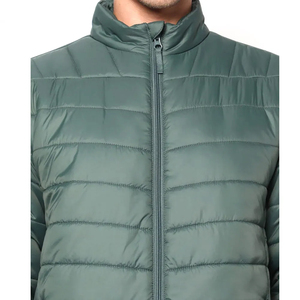 Veste d'hiver épaisse et chaude de couleur unie pour homme, en gros, avec logo personnalisé, veste matelassée, veste d'hiver - Product Image 4