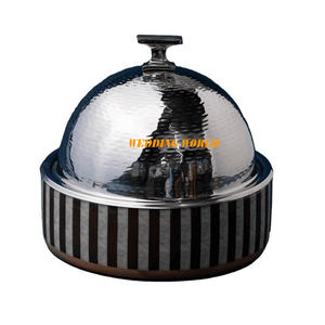 Calentador de alimentos de acero inoxidable con acabado de metal, artículos de cocina elegantes hechos a mano, cazuela de Metal al por mayor de calidad Superior - Product Image 3