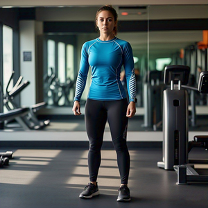 Capa base de compresión Rash Guard Mujeres Camisetas atléticas impresas personalizadas Señoras Swim Beach Wear Camisas de compresión Mujeres - Product Image 4