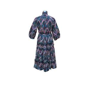 Vestido Midi Floral Vintage con Botones y Mangas Abullonadas en Varios Tamaños y Colores para Eventos Formales y Profesionales de Mujer - Product Image 6