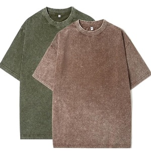 T-shirts imprimés graphiques lavés à l'acide unisexe 220GSM tissu lourd de qualité supérieure décontracté grande taille entièrement personnalisable 100% QC - Product Image 3