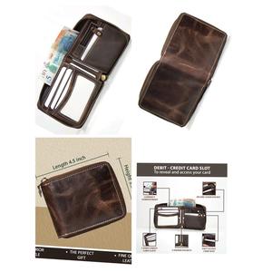 2025 vente chaude hommes Premium qualité Style chic portefeuille en cuir Logo personnalisé ouvert pince à billets doublure en Nylon mode faible coût - Product Image 3