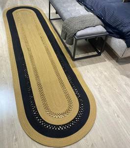 Tapis antidérapant en jute, tapis de couloir rectangulaire tressé pour la décoration de la maison, salon, bureau, couloir, tapis de taille personnalisée - Product Image 6