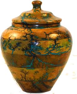 Urne funéraire en bois de rose gravée sur les bords, urne commémorative en bois artisanale pour les cendres humaines - Product Image 5