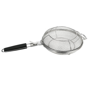 Stainless Steel BBQ Grill Basket Long Handle Mesh Design Vegetables Meat Seafood Outdoor Barbecue Home Cooking <b>Box</b> Durable - Product Image 5