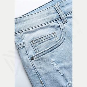 Pantalones Vaqueros Ajustados de Mezclilla Desgastados y Rotos para Hombre, Transpirables, Hechos a Medida, Estilo Urbano, Duraderos, Color Personalizado - Product Image 5