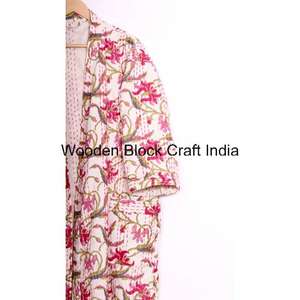 Wholesale Womens Vintage Organic Cotton Kantha Quilted <b>Long</b> <b>Kimono</b> <b>Robe</b> Handmade Indian Festival Fashion Sleepwear Jacket Cozy - Product Image 3