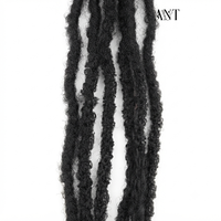 Extensions Dreadlock Sintetici Neri all'Ingrosso, Dreadlock Ritorti Fatti a Mano Senza Anello, Fasci di Capelli Intrecciati per Donna