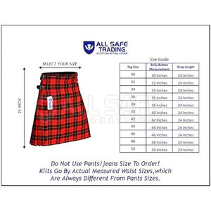 Venta caliente de alta calidad tradicional para hombre escocés tartán Kilt hecho a mano correas de cuero ajustables cuchillo plisado reforzado - Product Image 4