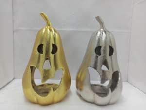 Décoration de citrouille en aluminium de qualité supérieure, finition argentée et dorée, décoration murale intérieure pour Halloween au meilleur prix - Product Image 3