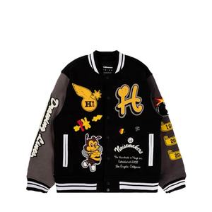 Veste de baseball en laine pour hommes OEM logo brodé personnalisé vintage style universitaire de l'industrie tendance bombardier en cuir pour hommes - Product Image 1