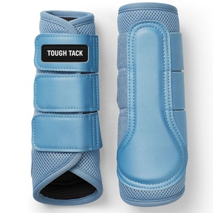Botas de montar Tough Tack de malla transpirable con paneles de PU y forro de mezcla de bambú para un ajuste fresco, seguro y fácil de regular en color azul. - Product Image 1