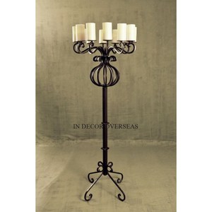 Candelabro de aspecto atractivo con cuentas de cristal transparente y acabado de Color plateado brillante pulido de Metal de primera calidad hecho con 5 brazos - Product Image 4