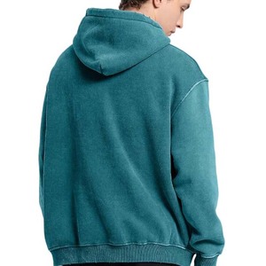Vente en gros de sweats à capuche pour hommes, sweat à capuche oversize et lavé à l'acide, tissu tricoté vintage personnalisé avec logo en éponge française sur le devant - Product Image 5