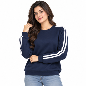 Wholesale <b>Women</b> <b>Sweatshirt</b> <b>Lightweight</b> Cotton Pullover Breathable Soft Fabric Comfortable Fit Crew Neck Casual Daily Wear - Product Image 1