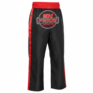 กางเกงคิกบ็อกซิ่งผ้าโพลีเอสเตอร์/ผ้าซาตินคุณภาพสูง เอวยางยืด สวมใส่สบาย เหมาะสำหรับฝึกซ้อมมืออาชีพ ยิวยิตสู MMA ซักได้ สำหรับผู้ชาย - Product Image 5