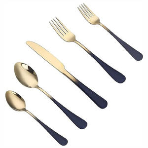 Luxurious Custom <b>Cutlery</b> Set Stainless Steel Flatware <b>Gold</b> Embossed Design Handle Hotels Home Dinner Events - Product Image 5