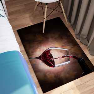 Pouring Wine Into a Glass Printed <b>Rug</b> - Modern Indoor Area <b>Rug</b>,<b>Chenille</b> <b>Rug</b> - Product Image 5