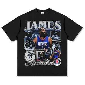 T-shirt à manches courtes en coton imprimé James Harden pour le basket-ball et l'entraînement sportif, t-shirts amples d'été pour hommes et femmes - Product Image 3