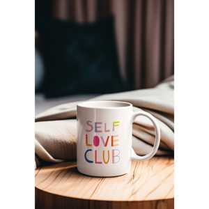 Taza de Diseño Moderno 'SELF LOVE CLUB' de Gres, Apta para Lavavajillas, Impresión por Sublimación, Transferencia de Calor para Presentaciones en Cafeterías - Product Image 5