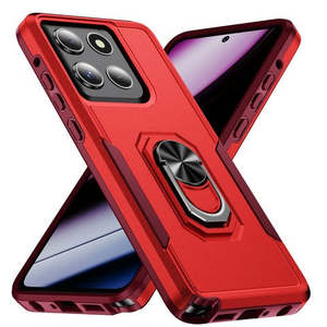 Custodia ibrida a doppio strato con anello magnetico e supporto per Moto G Stylus 5G 2025/2026, Rossa - Product Image 1