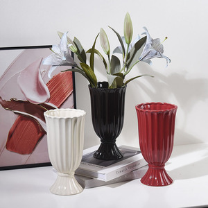 Keramik-Urne Pflanzgefäß Runder Klassischer Blumentopf für Außenbereich Veranda Griechischer Pflanzentopf Friedhofsvase Blumenhalter Blumenbehälter - Product Image 4
