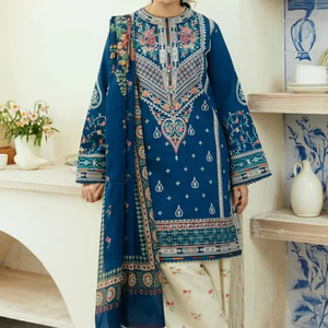 Traje Salwar Kameez informal elegante de estilo paquistaní indio para mujer, trajes de lino ligeros de invierno para fiesta - Product Image 1