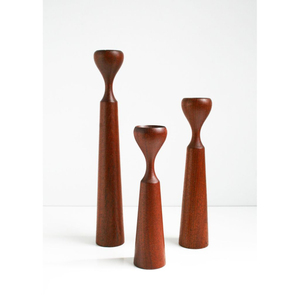 Exclusive Quality Teak Wood Candlestick <b>Set</b> Of 3 Decorative Wooden Candle Holder Candlestick Wedding <b>Parties</b> <b>Tea</b> Light Holder - Product Image 1