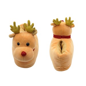 Pantofole in peluche a forma di <span class=keywords><strong>cervo</strong></span> all'ingrosso, personalizzabili per Natale, pantofole da interno in peluche a forma di animale - Product Image 4