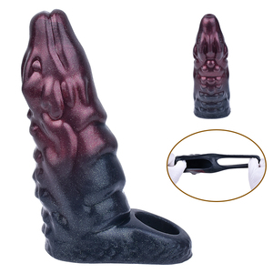 FRRK Drops hipping Schwarzer Drache Penis hülle Weicher Silikon hahn Verzögerung Ejakulat Scheide Penis ver größerer Adult Male Sex Toys 18
