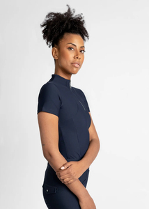 Women Athletic Horse Riding Training Shirt Lightweight Breathable Stretch Fabric Short Sleeve Equestrian Top OEM Service Custom - Product Image 2