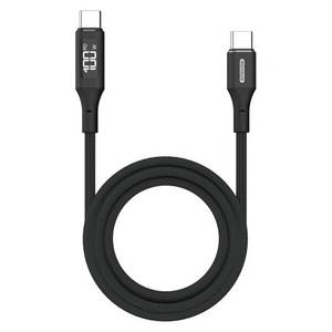 Cable de Alimentación USB-C de 100W con Pantalla LED, Negro, 1.5m, Modelo CA 1005 - Product Image 1