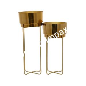 Juego de soporte para macetas al por mayor de 2 macetas y macetas elegantes para sala de estar de exhibición de suelo de tamaño pequeño y grande para decoración del hogar - Product Image 2