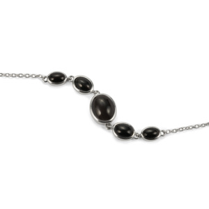 Bracelet fin à breloques en argent sterling avec sillimanite œil de chat 6,46 carats - Product Image 3