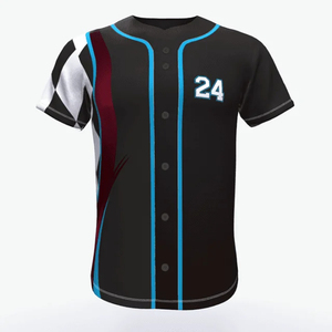 Maillot de baseball unisexe en polyester sur mesure OEM, respirant, avec impression par transfert thermique et broderie de votre propre design - Product Image 4
