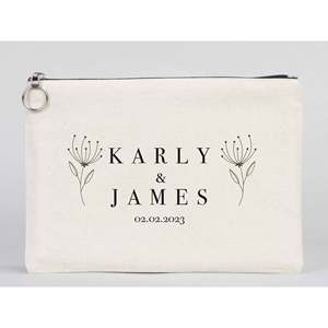 <b>Summer</b> Wedding Clutch Bag Zipper Personalized Bridal Bridesmaid Gift Fashion Pouch Cute Beading Cotton Lining Floral <b>Decoration</b> - Product Image 5