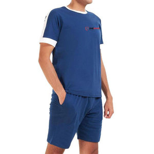 Ensemble T-shirt et short décontracté pour homme en coton respirant, style simple et unique, avec cordon de serrage, vente en gros - Product Image 2