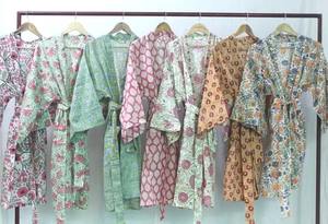 Assorted Block Printed Cotton <b>Kimono</b> New Arrival <b>Women</b> Vintage <b>Kimono</b> Robe Handmade Cotton Bath Robe - Product Image 3