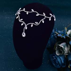 Bridella BHP495-S <b>Silver</b> Crystal Rhinestone <b>Headband</b>-Elegant Bridal Floral Design Comfortable Fit for Weddings & Formal Events - Product Image 4