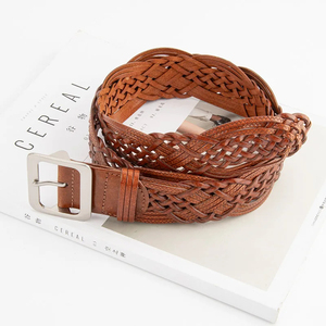 Ceinture en cuir vintage faite à la main, durable, pour femmes et hommes, design tressé réglable, idéale pour jeans, golf, affaires, excellent cadeau - Product Image 2