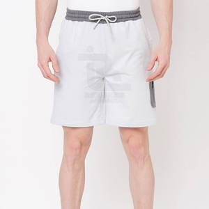 Short d'entraînement pour homme en toile de haute qualité avec fermeture à la taille élastique Design à motif solide pour un usage décontracté Offre Spéciale - Product Image 1