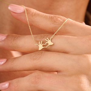 Collier minimaliste chrétien en argent sterling 925 plaqué or rhodié, mains d'amour délicates, cœur, couleur personnalisée, unisexe, romantique - Product Image 5