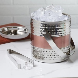 Cubo de hielo Vintage de acero inoxidable con acabado liso, enfriador de vino, chapado en plata, uso de fiesta personalizable, Hotel, restaurante, Bar - Product Image 5