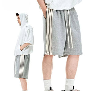 กางเกงขาสั้นแบบลำลองสำหรับผู้ชายกางเกงเอวกลางแบบถักแบบอเมริกันใหม่สำหรับฤดูร้อน2025ฤดูใบไม้ผลิ - Product Image 1