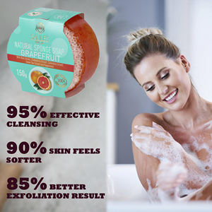 Jabón Sólido de Pomelo de Lujo con Esponja, Hidratante y Exfoliante, Alta Calidad, Venta al Por Mayor, Hecho en la UE - Product Image 1